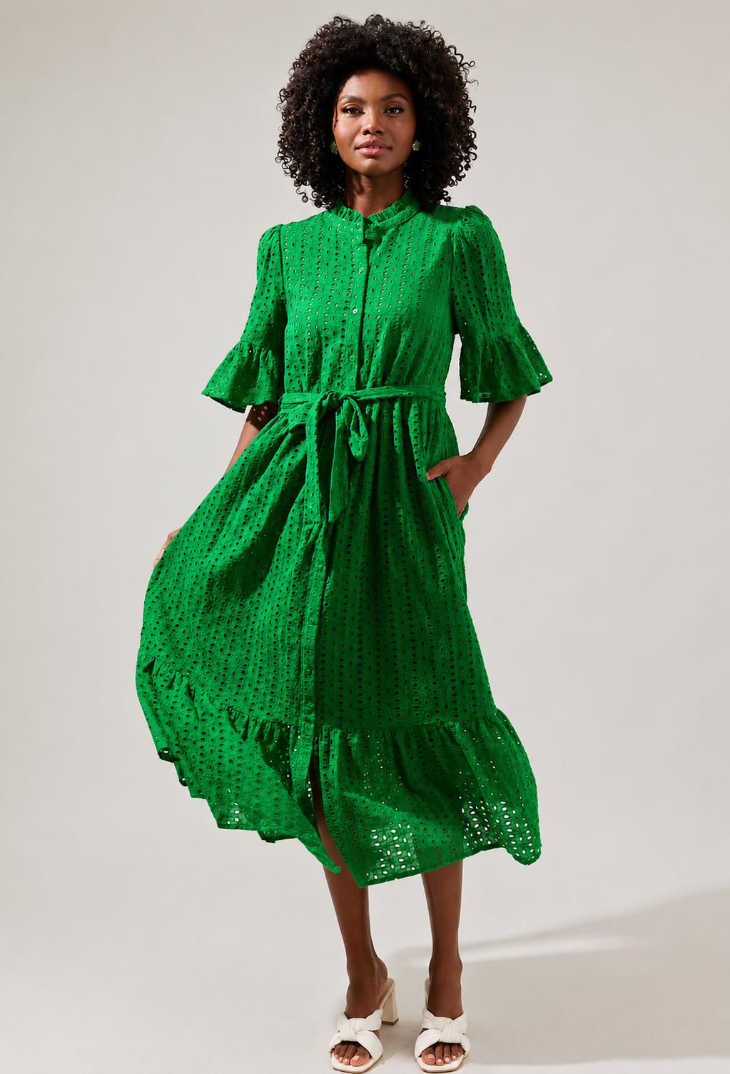 Everly Green Midi Dress