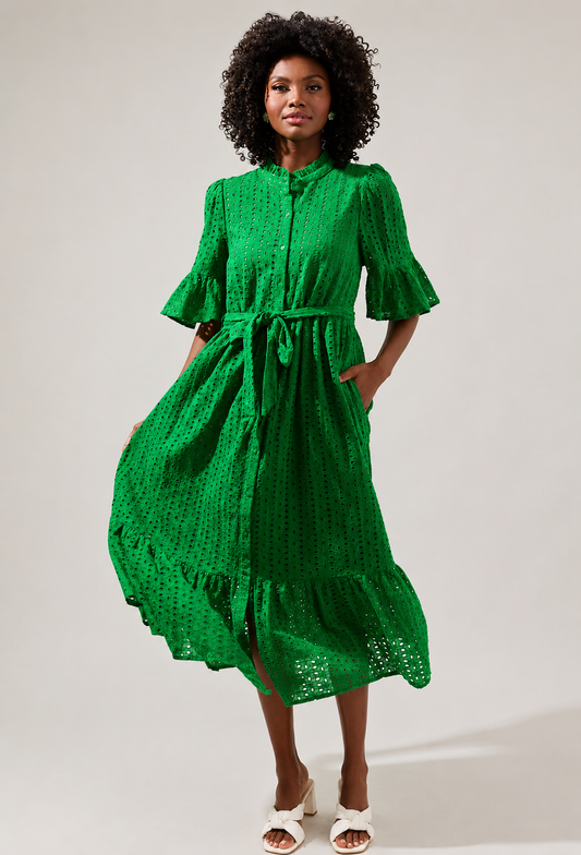 Everly Green Midi Dress