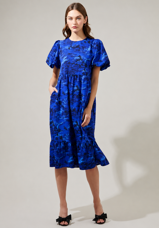 Sapphire Bloom Dress